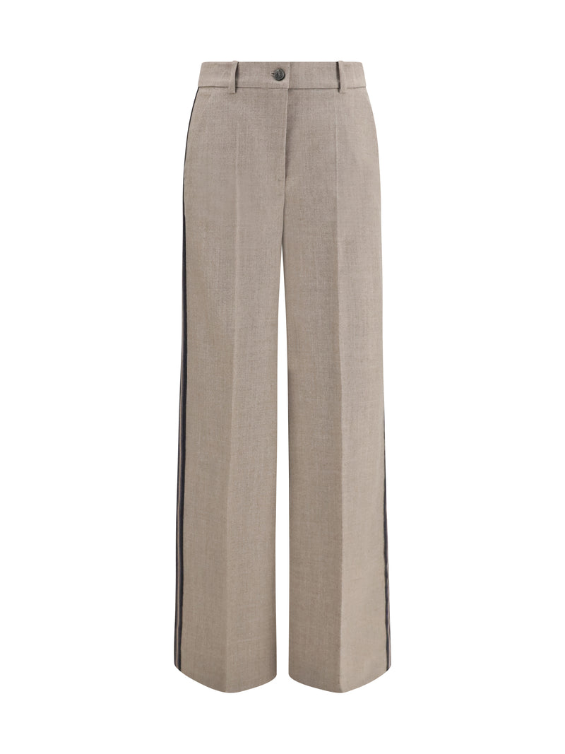 P.a.r.o.s.h. P.a.r.o.s.h. Virgin Wool Palazzo Pants Tortora - World Class Fashion