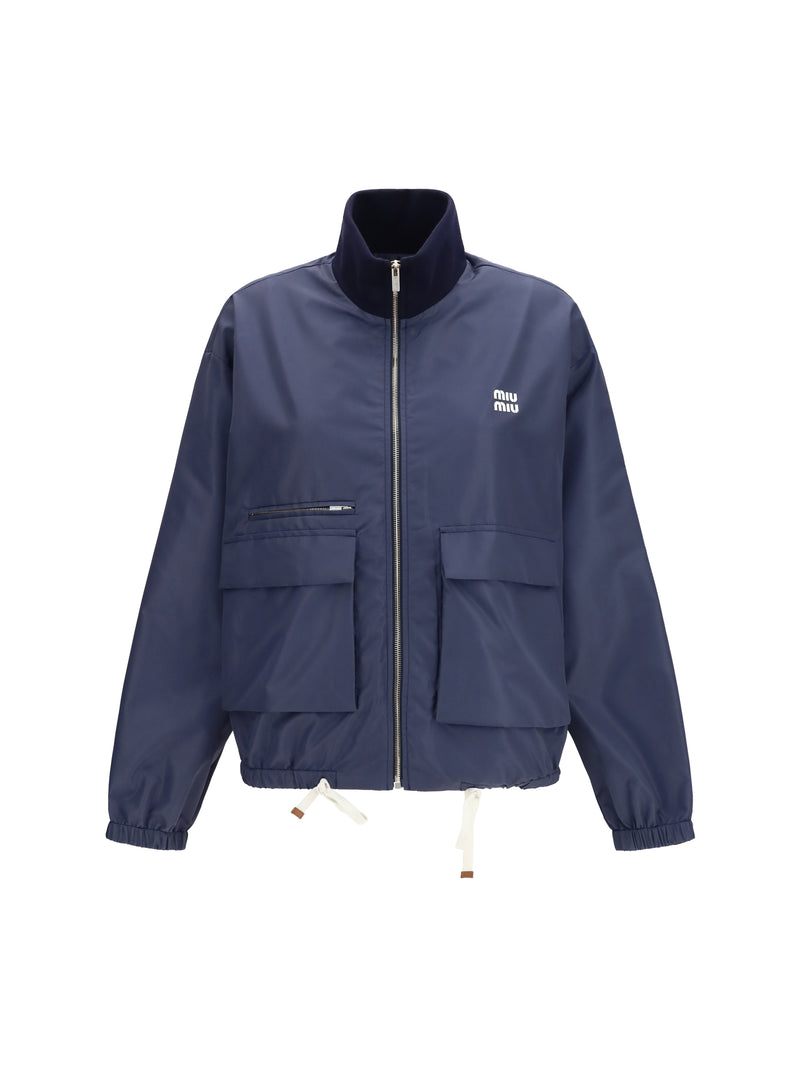 Miu Miu Miu Miu Technical Canvas Jacket Blue - World Class Fashion