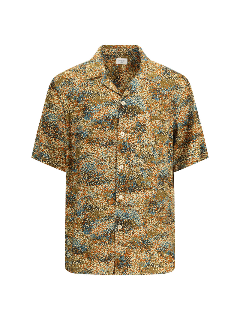 Saint Laurent Saint Laurent All-over Print Boxy Shirt Mahogany - World Class Fashion