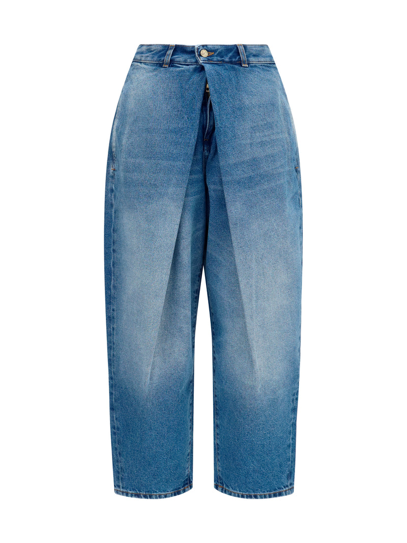 Balmain Balmain Barrel Denim Jeans Blue Women - World Class Fashion
