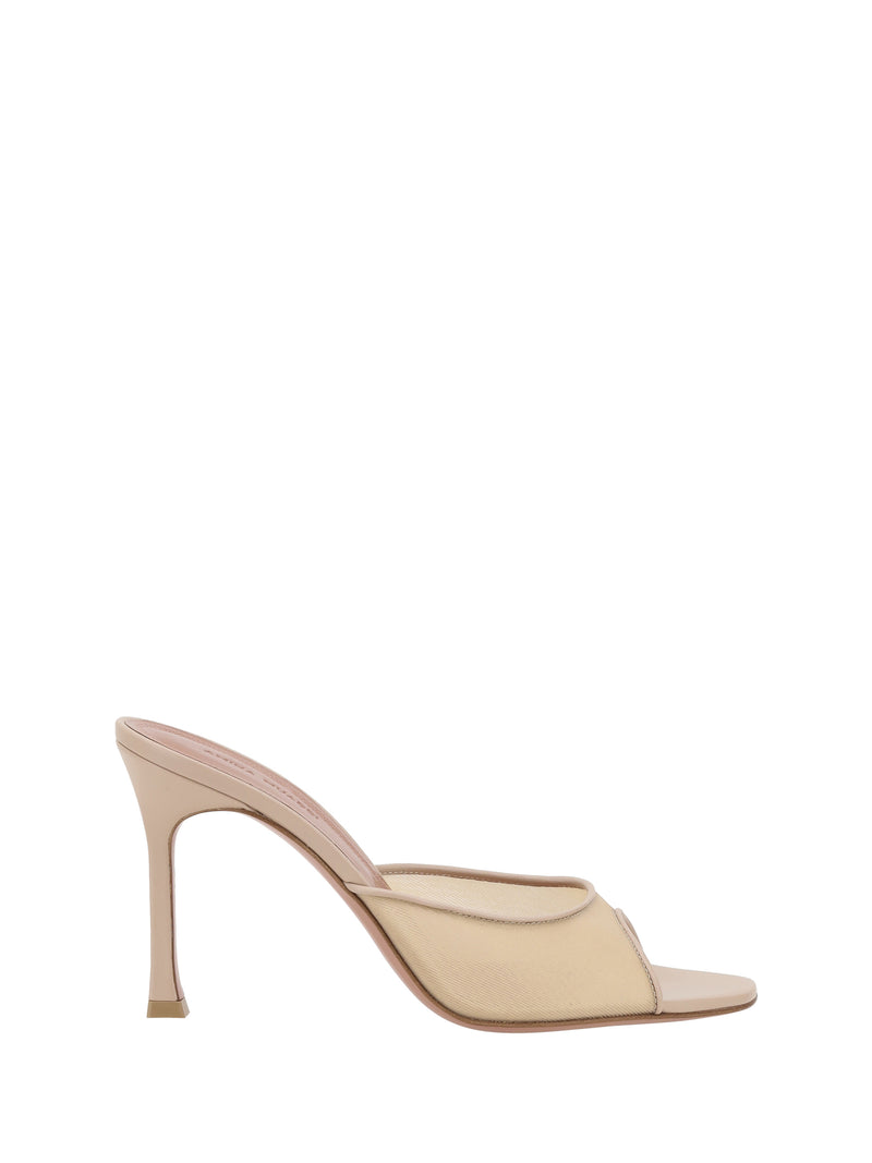 Amina Muaddi Amina Muaddi Alexa Slipper Sandals Beige Women - World Class Fashion
