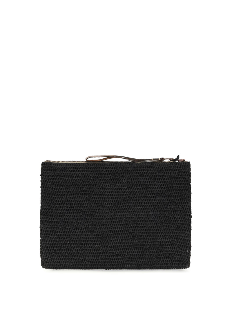 Ibeliv Ibeliv Raffia Ampy Pouch Black - World Class Fashion