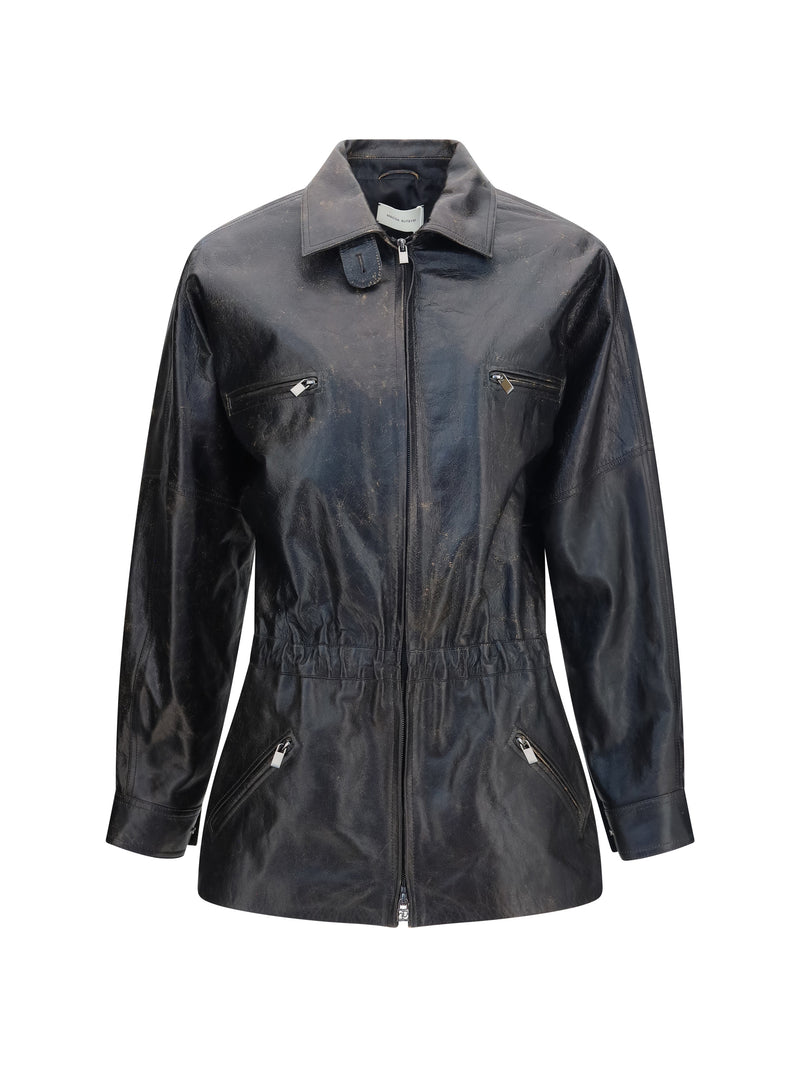 Magda Butrym Magda Butrym Vintage Leather Jacket Black Women - World Class Fashion