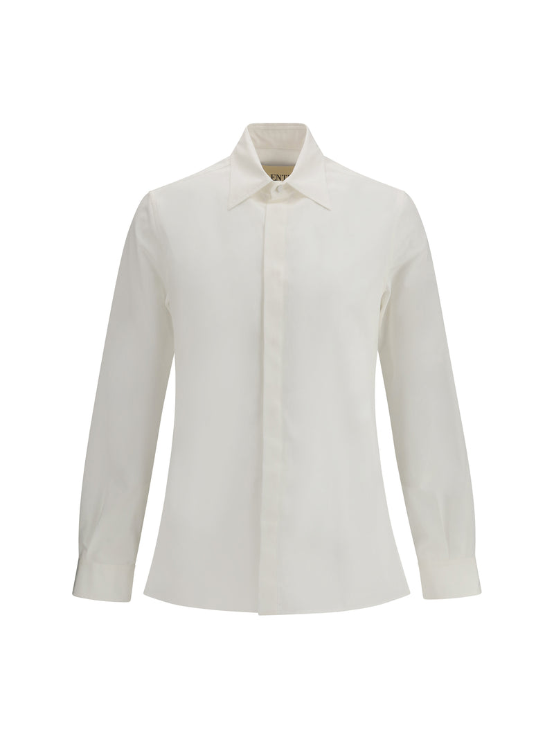 Valentino Valentino Rockstud Untitled Cotton Shirt Bianco - World Class Fashion