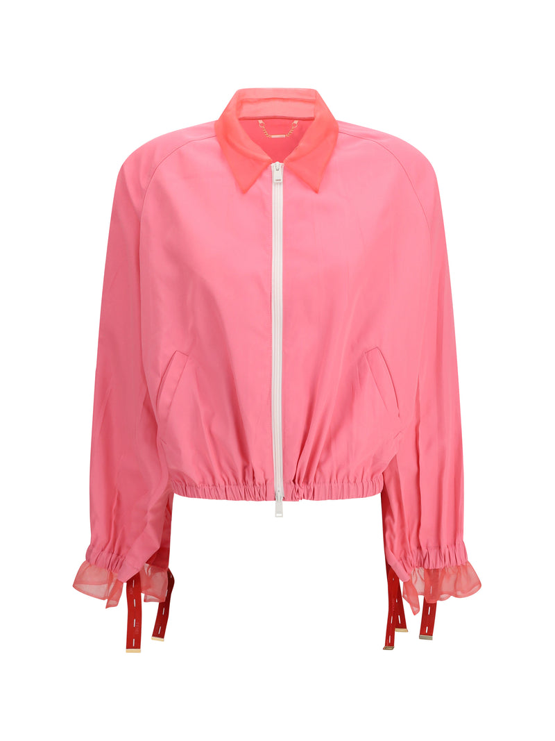 Fendi Fendi Bomber Jacket in Technical Viscose Azalea - World Class Fashion