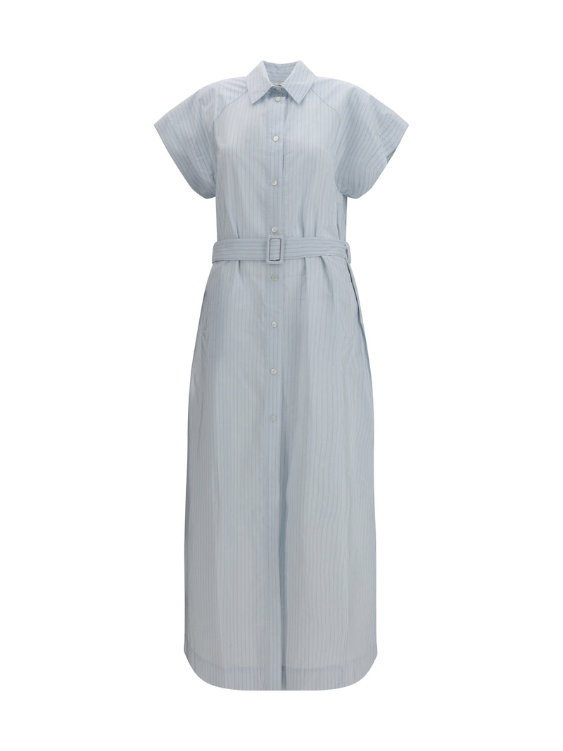 Jacob Cohen Jacob Cohen Long Poplin Chemisier Dress Riga Azzurra - World Class Fashion