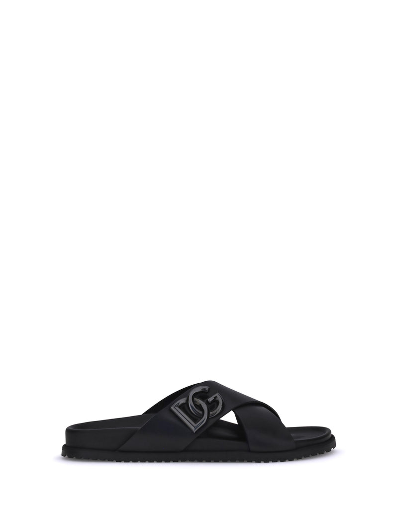 Dolce & Gabbana Dolce & Gabbana Leather Sandals Nero Men - World Class Fashion
