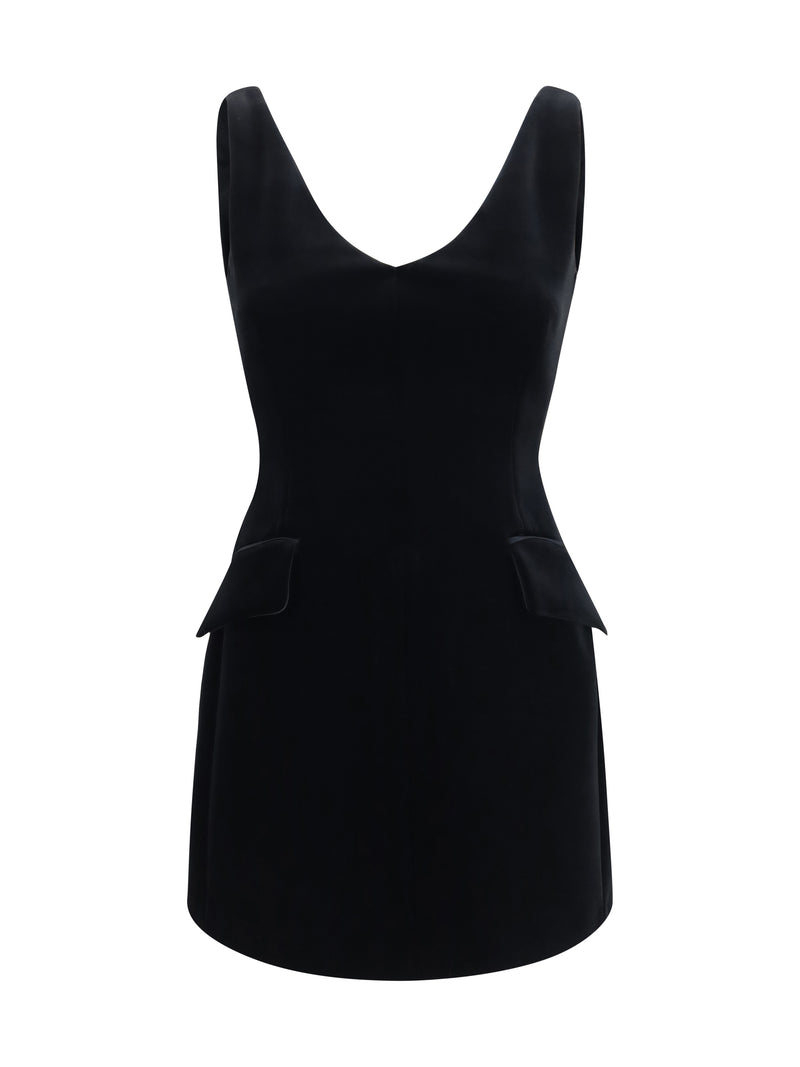 Max Mara Sportmax Max Mara Sportmax Tefrite V-neck Dress Black - World Class Fashion
