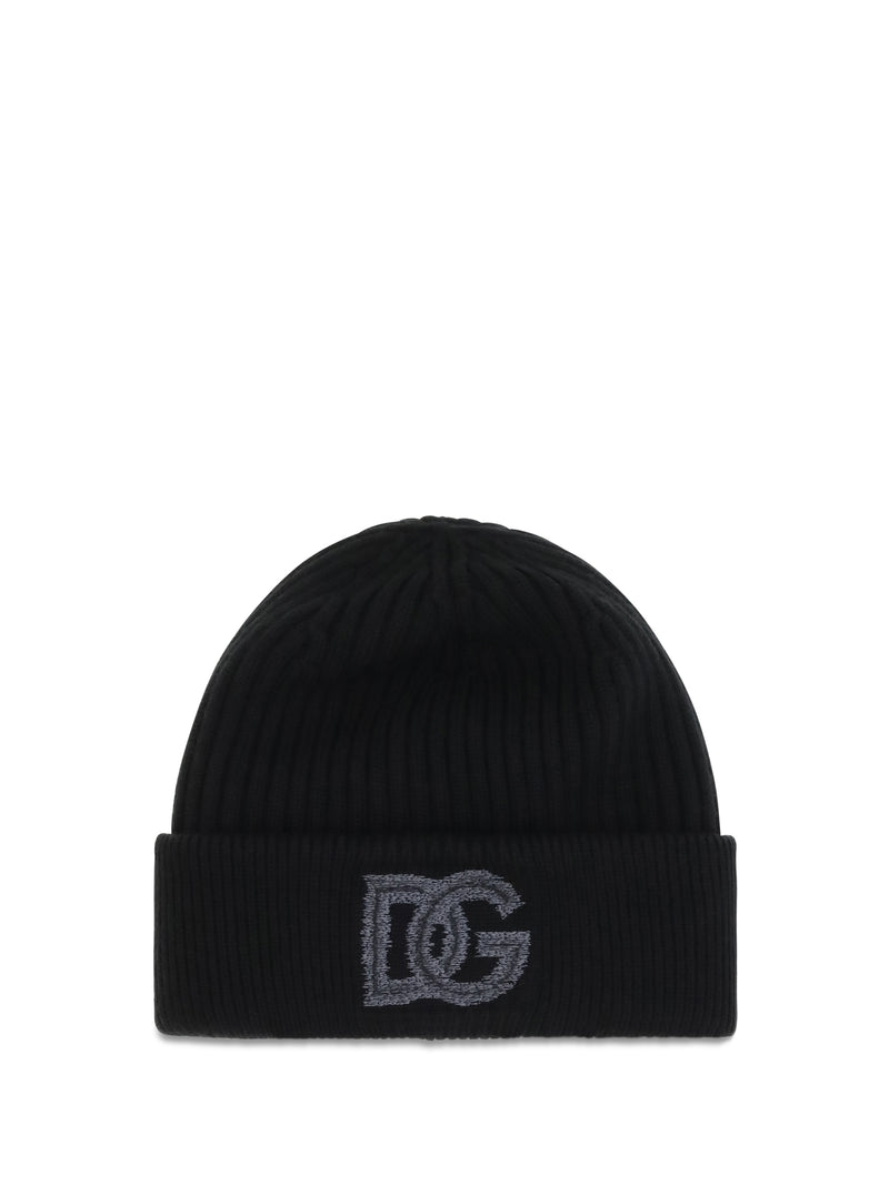 Dolce & Gabbana Dolce & Gabbana Logo English Rib Knit Beanie - World Class Fashion