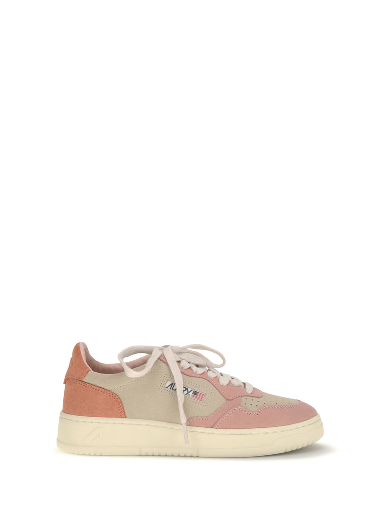 Autry Autry Medalist Low Sneakers Tricolor/Suede Papaya/Butter/Cammeo - World Class Fashion