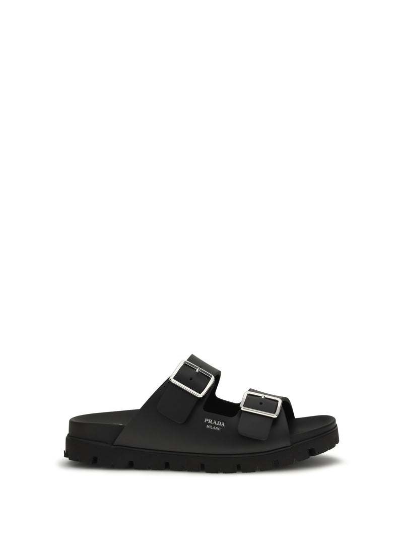 Prada Prada Leather Sandals Nero Men - World Class Fashion