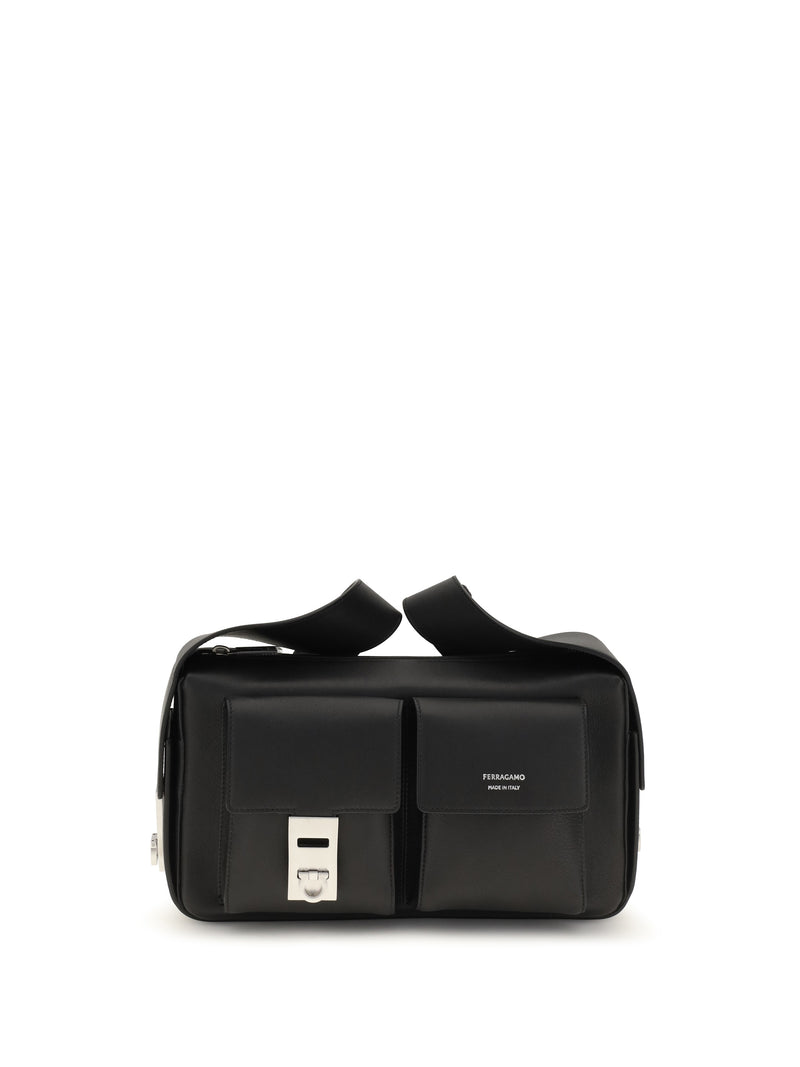 Ferragamo Ferragamo Hug Buckle Utility Shoulder Bag Nero - World Class Fashion