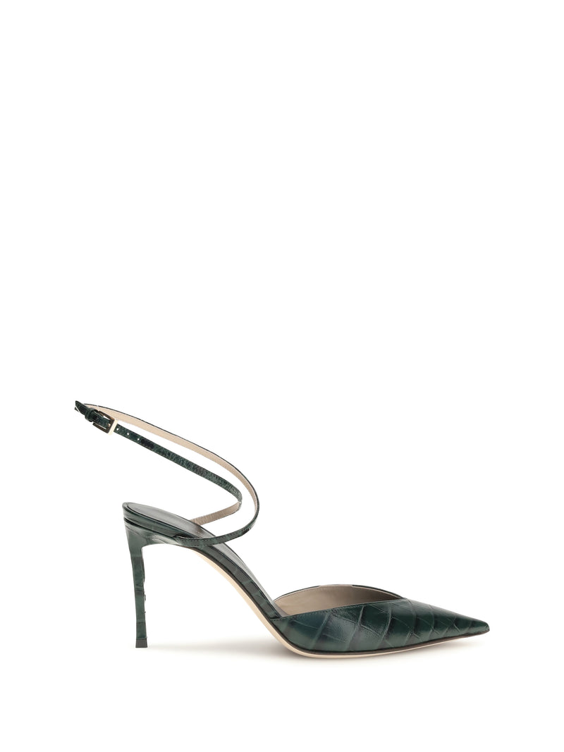 Tom Ford Tom Ford Crocodile-print Leather Pumps Emerald Green - World Class Fashion