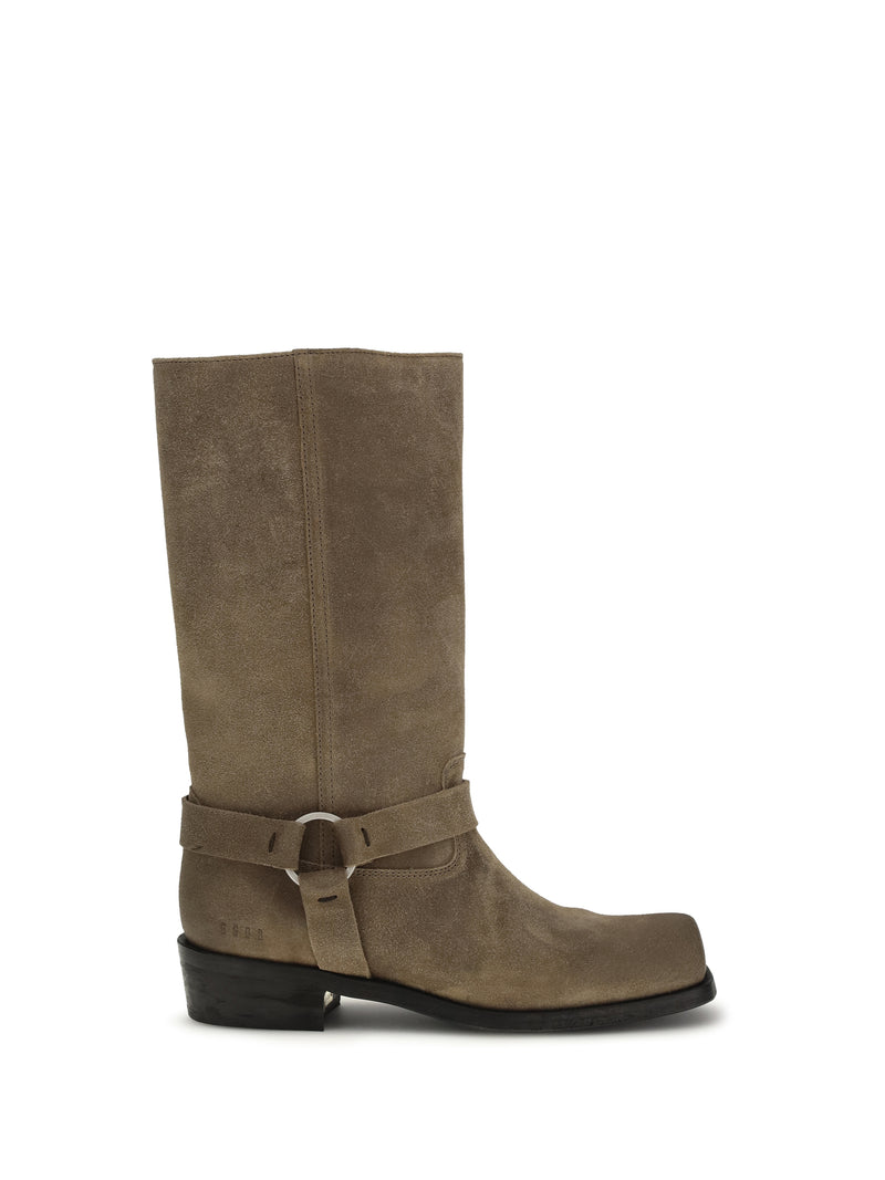 Golden Goose Golden Goose Suede Biker Boots Dark Beige - World Class Fashion