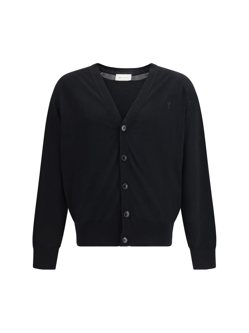 AMI Paris AMI Paris Ami De Coeur Cardigan Noir - World Class Fashion