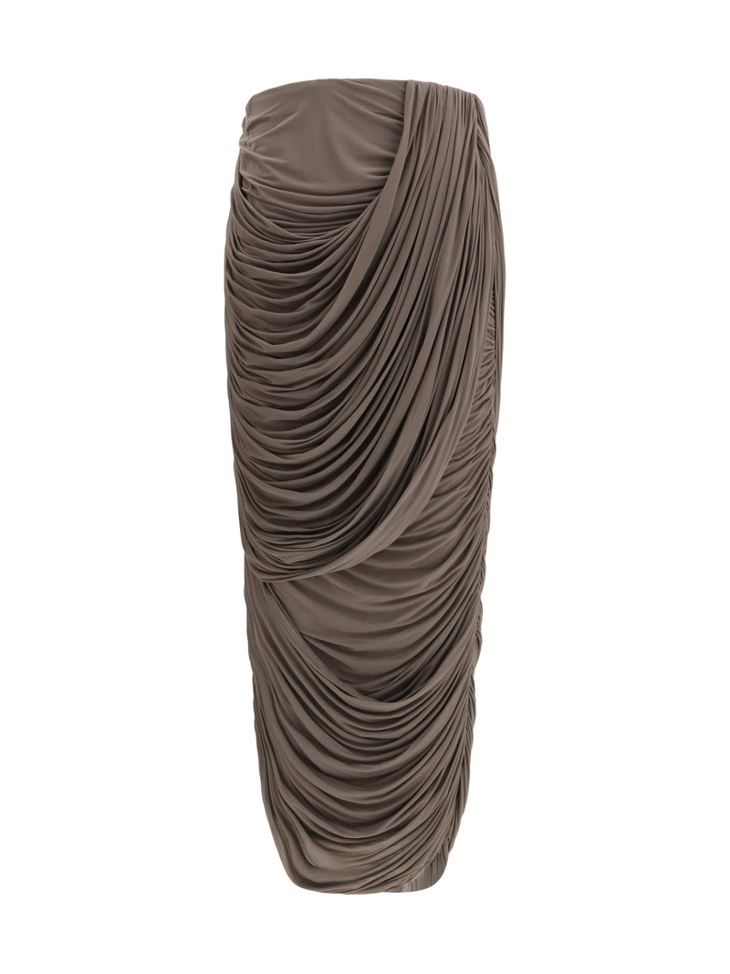 Magda Butrym Magda Butrym Draped Silk Midi Skirt - World Class Fashion