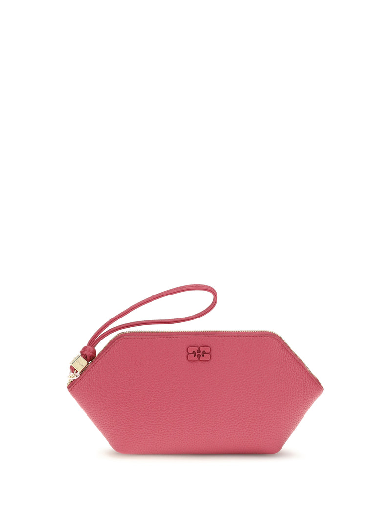 Ganni Ganni Grained Leather Bou Pouch Persian Red - World Class Fashion