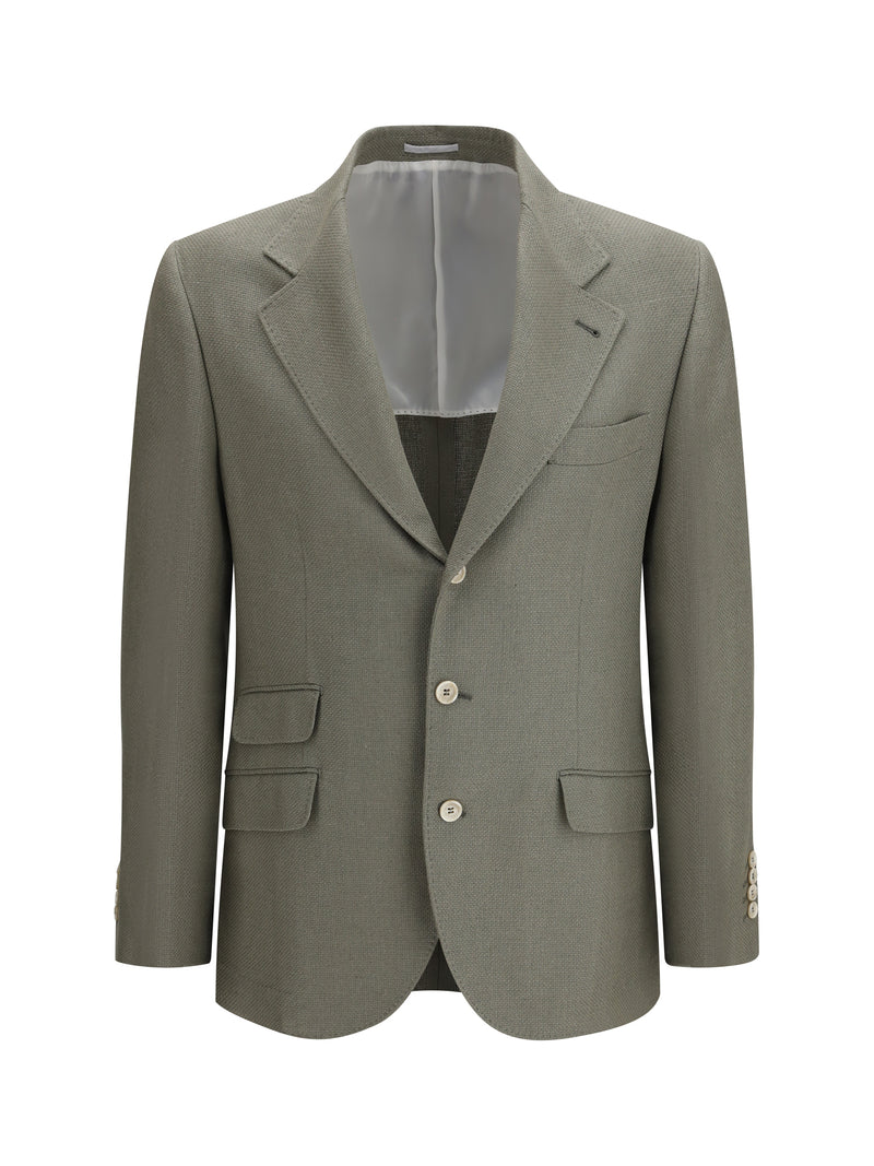 Brunello Cucinelli Brunello Cucinelli Silk and Linen Jacket Kaki - World Class Fashion