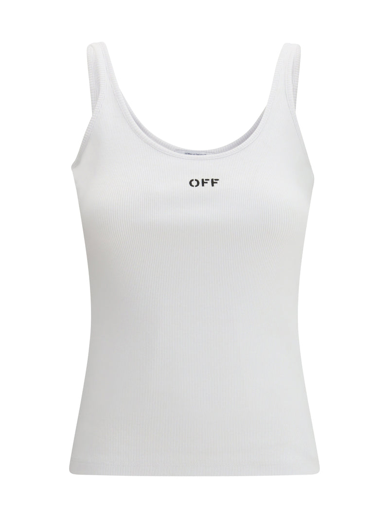 Off-white Off-white Off Stamp Rib Tank Top White-Black - World Class Fashion