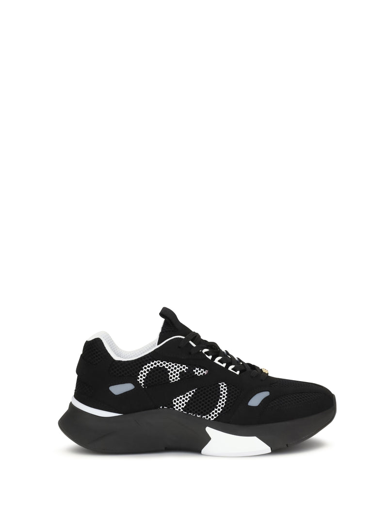 Valentino Garavani Zapatillas Valentino Garavani Demivee de malla y ante negras - World Class Fashion