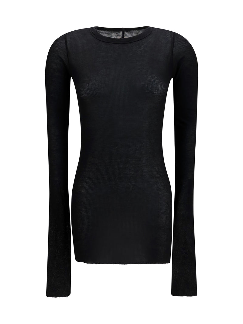 Rick Owens Rick Owens Ribbed Long-Sleeve Top Black - World Class Fashion