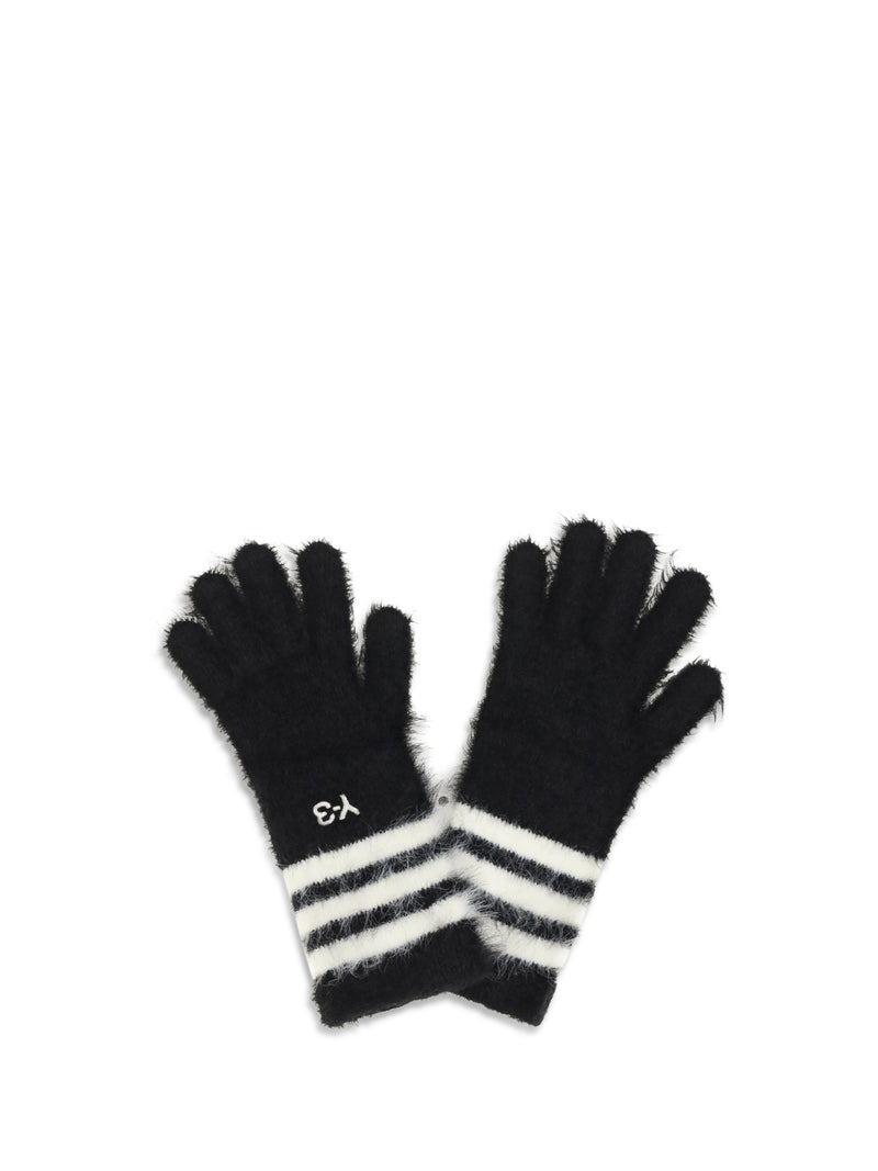 Y-3 Y-3 Stripes Knit Gloves Black - World Class Fashion