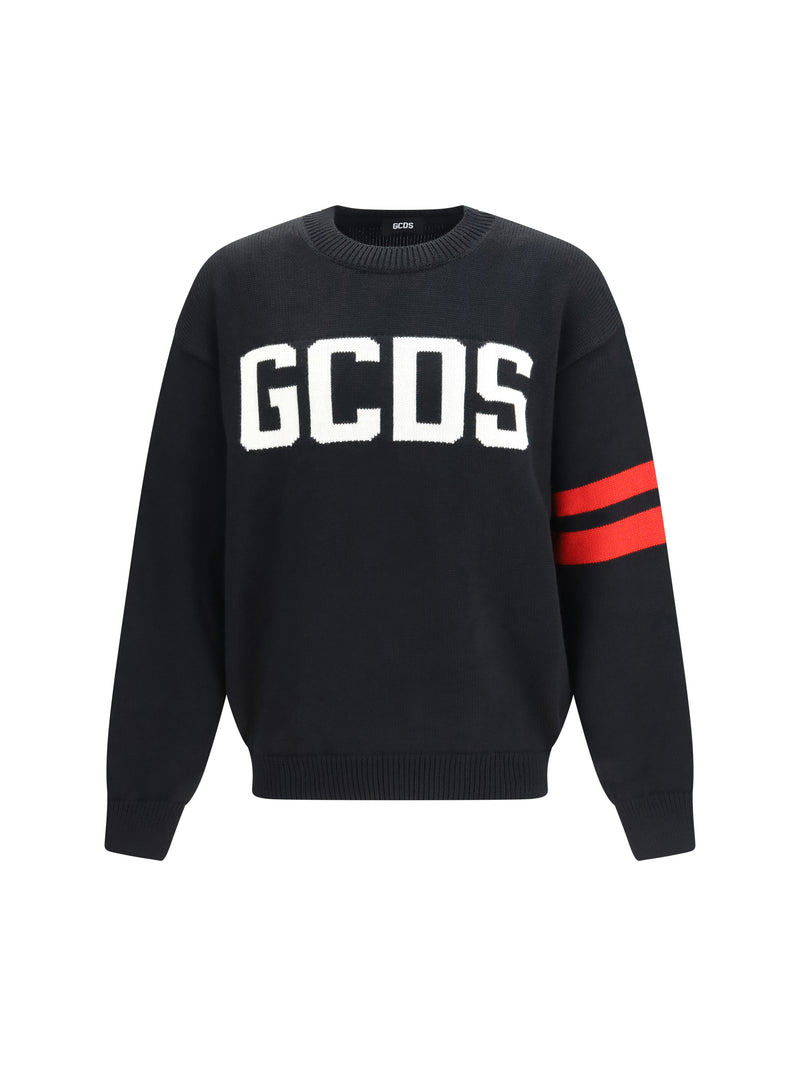 Gcds Gcds Logo Crewneck Sweater Black/Red Men - World Class Fashion