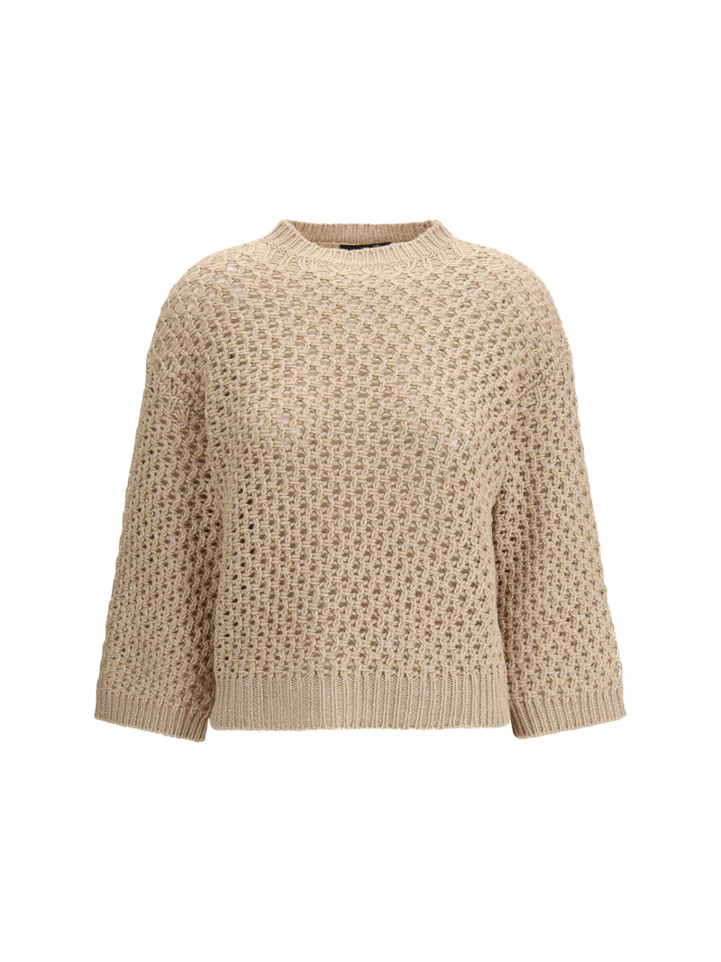 Fabiana Filippi Fabiana Filippi Jumper Platinum Yarn Micro Sequins Faggio - World Class Fashion