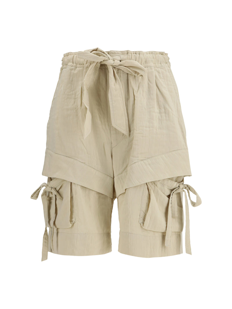 Marant Étoile Marant Étoile Viscose and Cotton Shorts Ecru - World Class Fashion