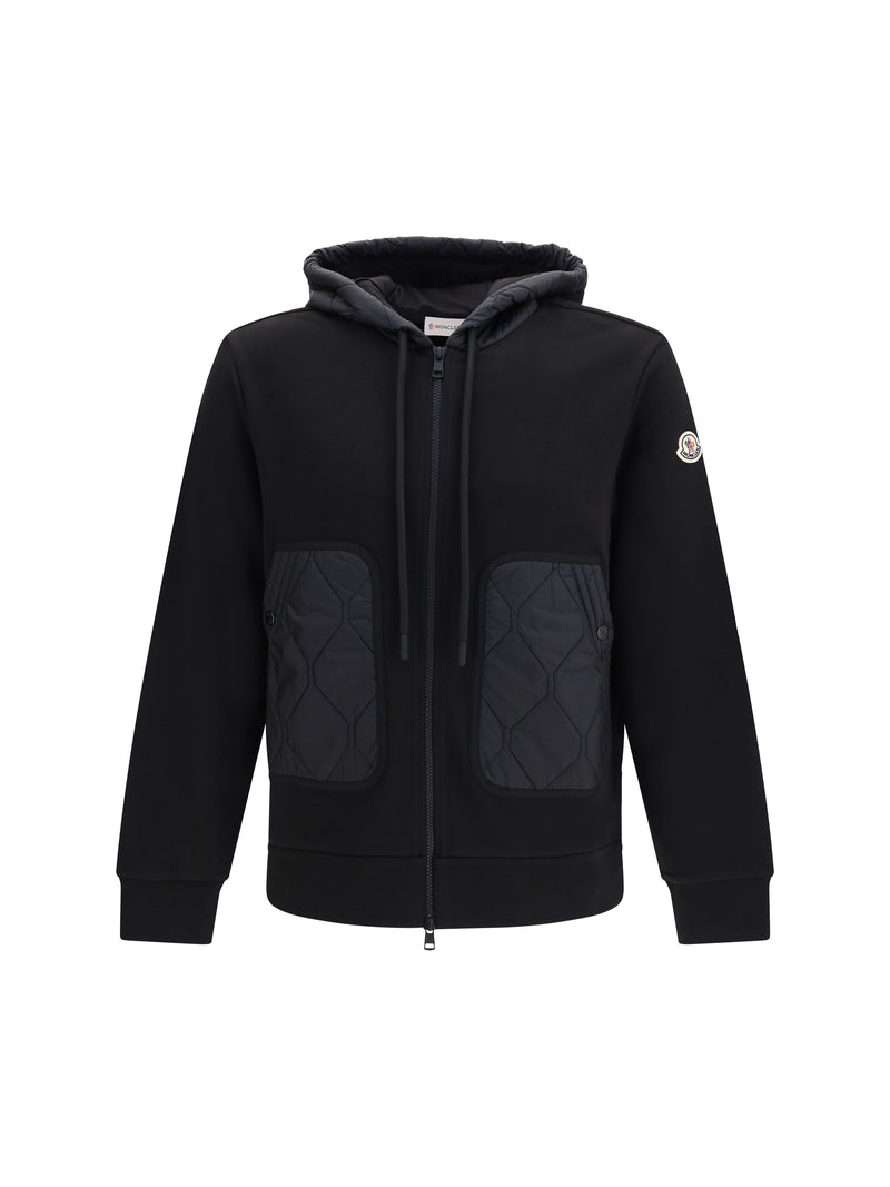 Moncler Moncler Hooded Zip-up Sweatshirt Black Men - World Class Fashion