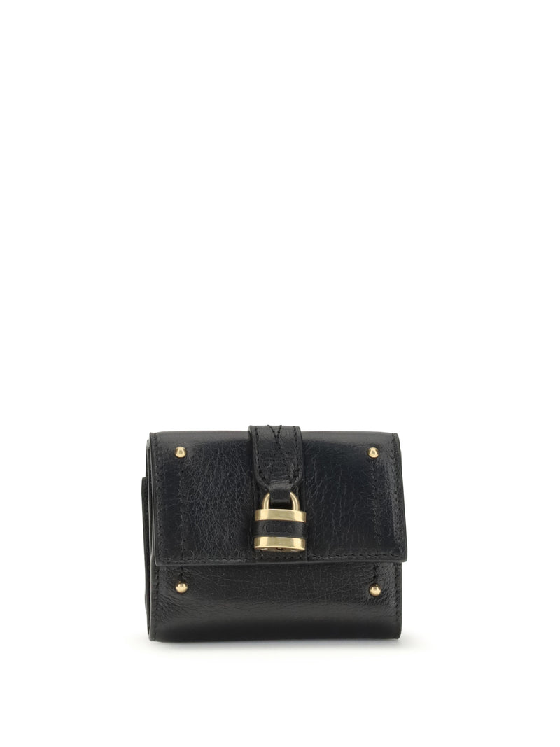 Chloe Chloé Mini Trifold Wallet Black - World Class Fashion