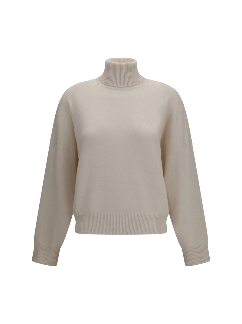 Brunello Cucinelli Brunello Cucinelli Cashmere Turtleneck Sweater English White - World Class Fashion