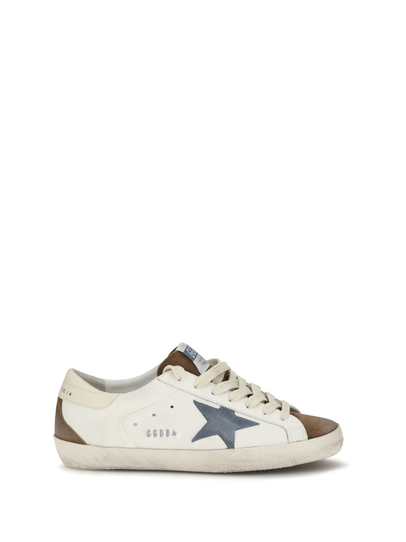 Golden Goose Golden Goose Super Star Sneakers White/Brown/Blue Denim - World Class Fashion