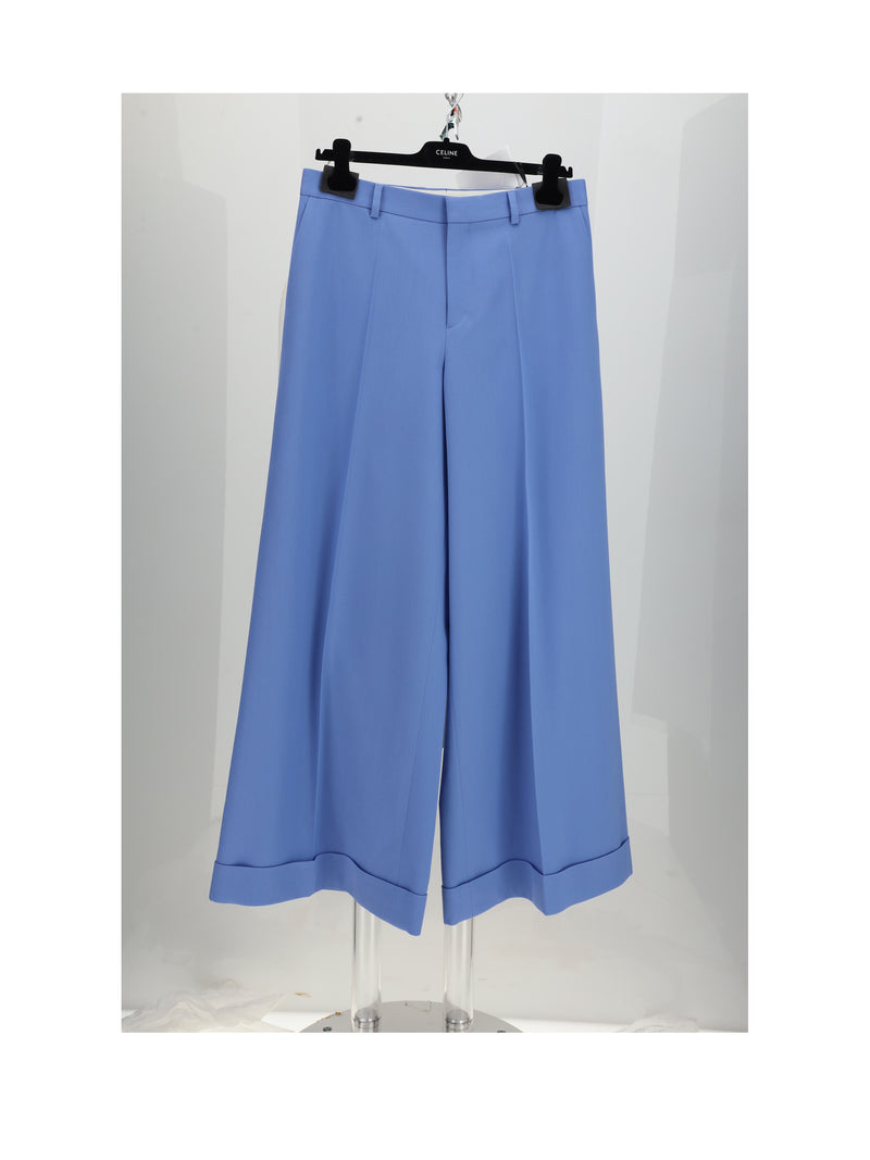 Celine Celine Long Docks Trousers Bleu Ciel - World Class Fashion