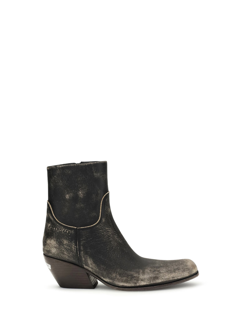 Balenciaga Balenciaga Memphis Ankle Boots Black/Beige - World Class Fashion