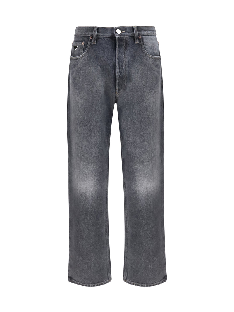 Prada Prada Vintage Effect Denim Jeans Black - World Class Fashion