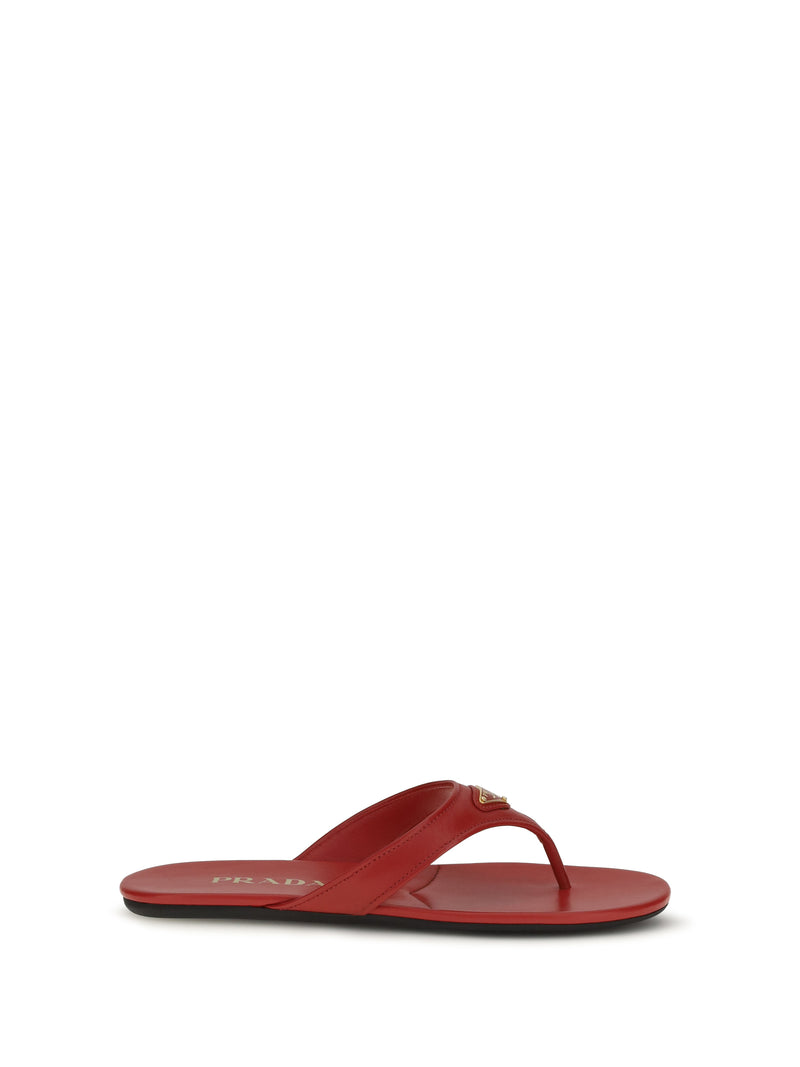 Prada Prada Patent Leather Thong Sandals Red Women - World Class Fashion