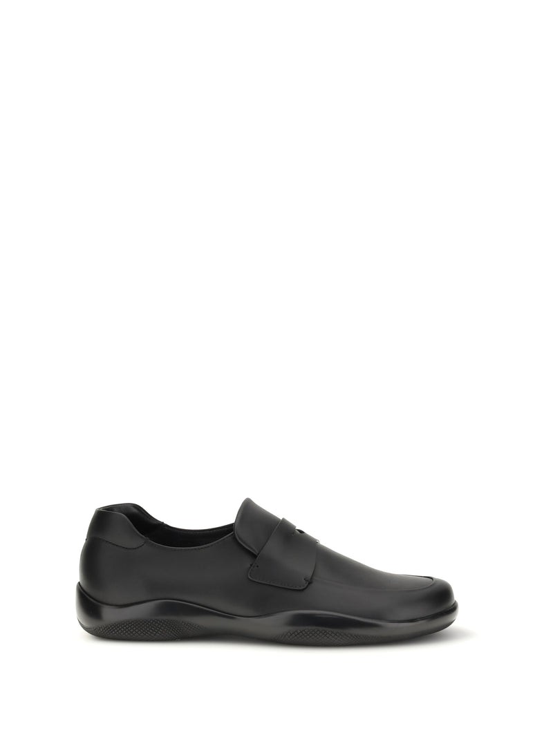 Prada Prada Toblach Leather Loafers Nero - World Class Fashion