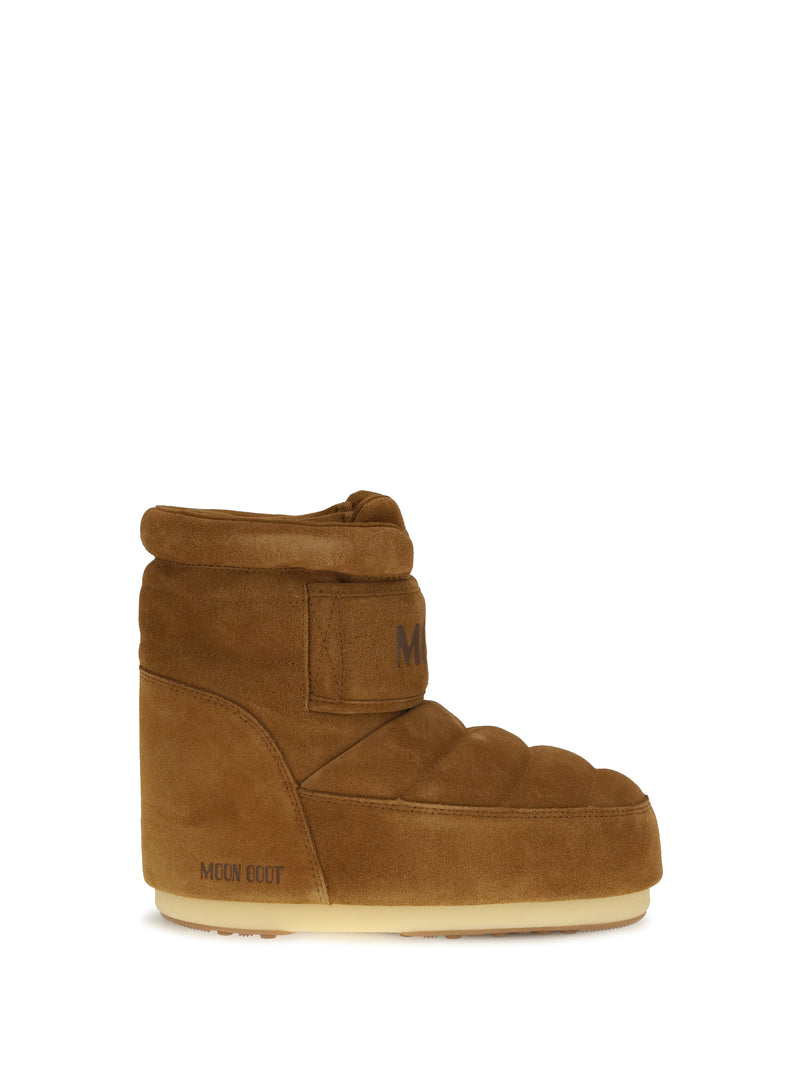 Moon Boot Moon Boot Icon Strap Suede Boots Cognac - World Class Fashion