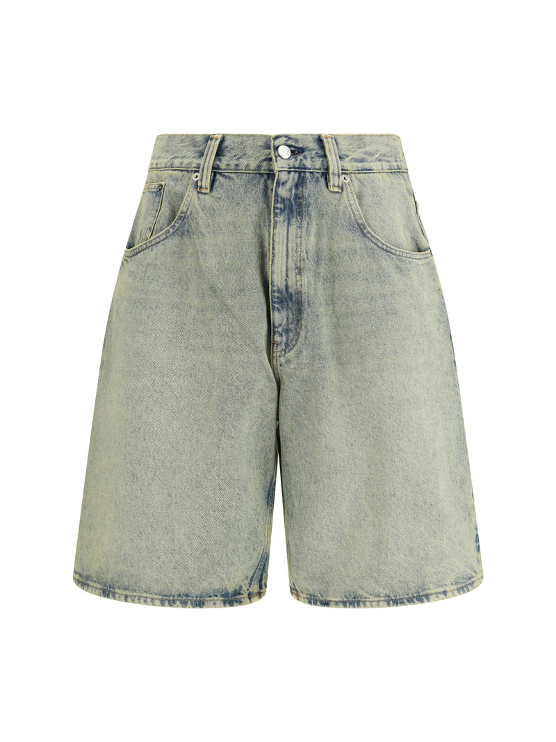 Sunflower Sunflower Super Wide Denim Bermuda Shorts Light Vintage Dust - World Class Fashion