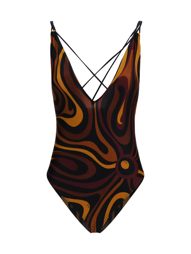 Pucci Pucci Lycra Swimsuit Bordeaux Gold Women - World Class Fashion