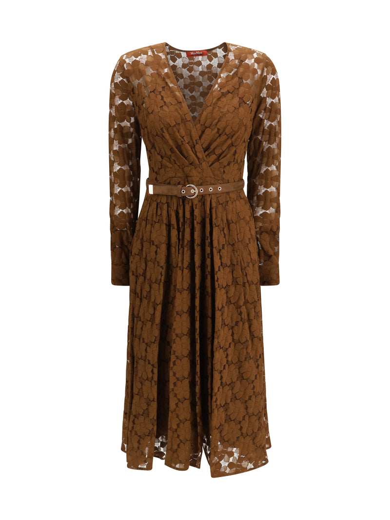 Max Mara Studio Vestido midi Agrume de Max Mara Studio color chocolate - World Class Fashion