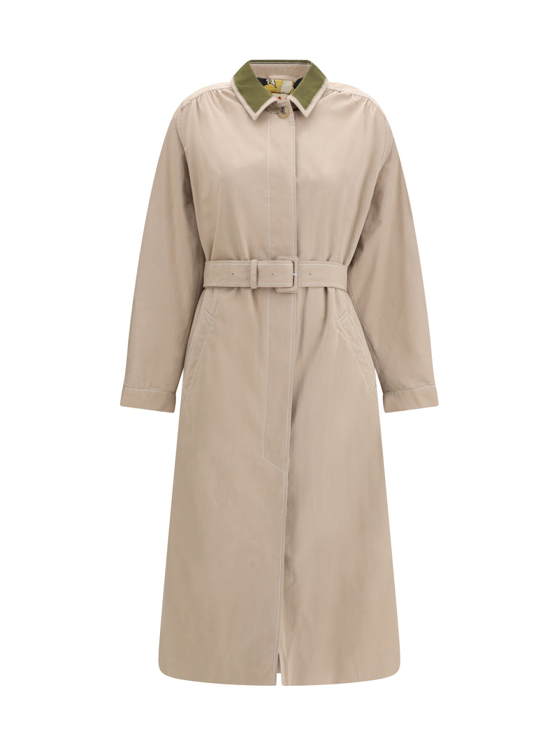 Marni Marni Gabardine Trench Cement Women - World Class Fashion
