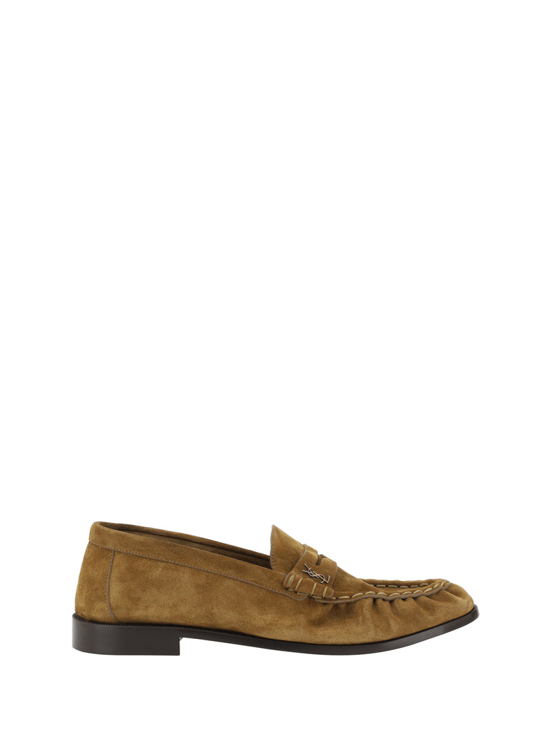 Saint Laurent Saint Laurent Le Loafer Suede Loafers Camel Men - World Class Fashion