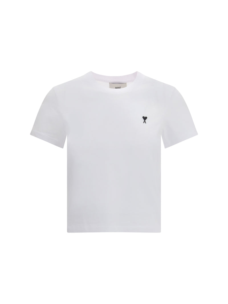 AMI Paris AMI Paris Ami De Coeur Cropped T-shirt White - World Class Fashion