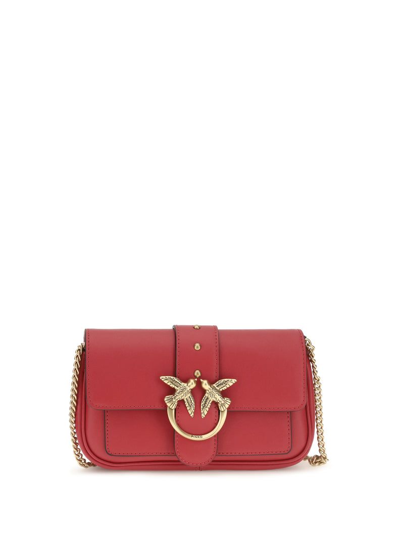 Pinko Pinko Love One Shoulder Bag Rosso Rio-Antique Gold - World Class Fashion
