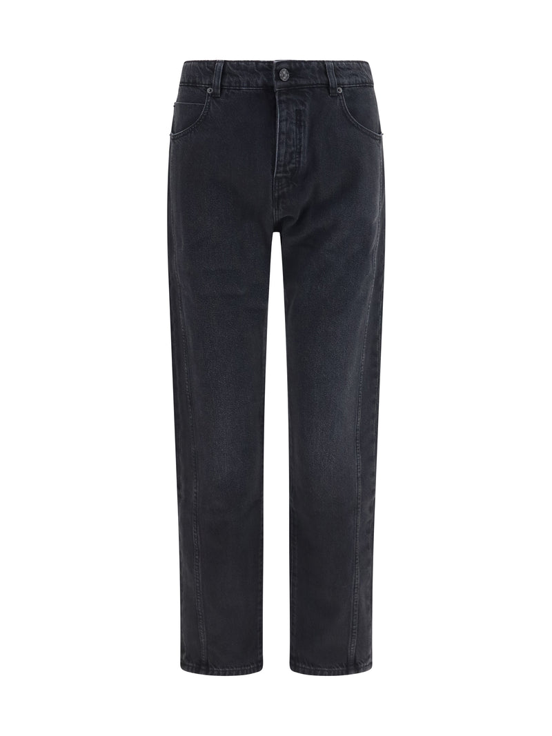 Balmain Balmain Straight-leg Denim Jeans Noir Delave - World Class Fashion