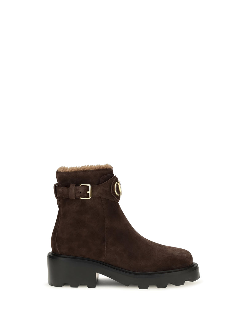 Valentino Garavani Valentino Garavani Vlogo Signature Leather Ankle Boots - World Class Fashion
