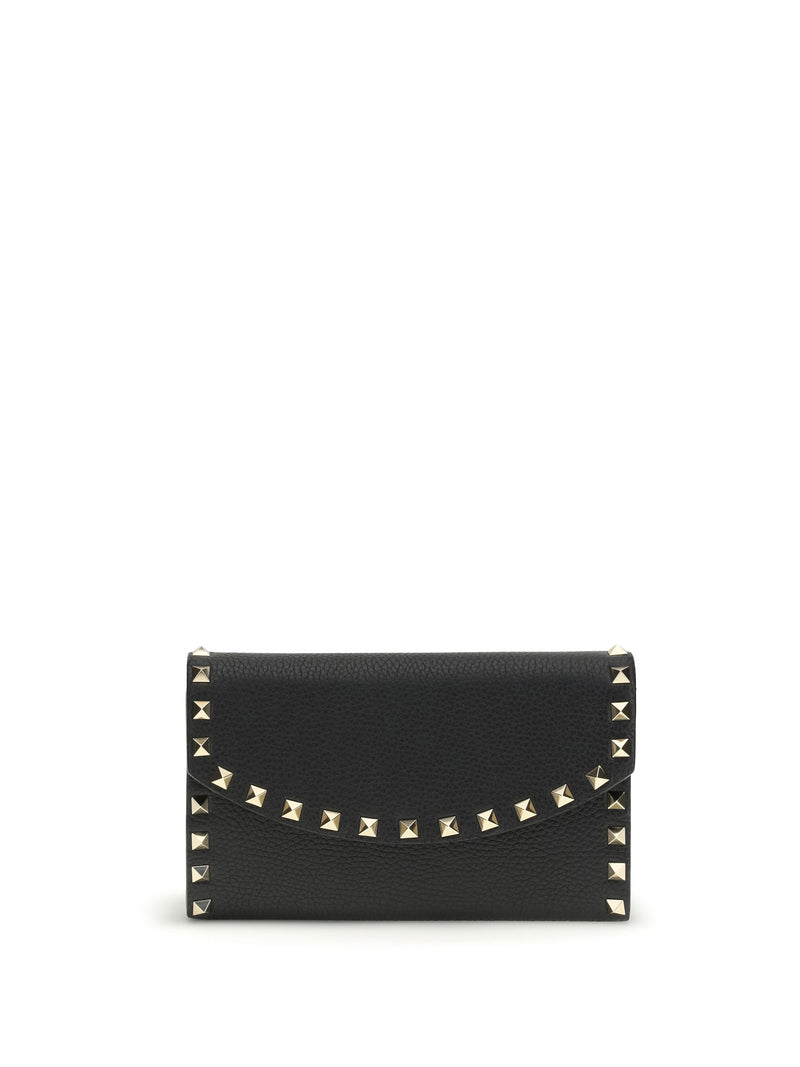 Valentino Garavani Valentino Garavani Rockstud Chain Wallet Nero - World Class Fashion