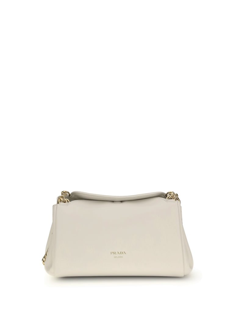 Prada Prada Leather Shoulder Bag Bianco - World Class Fashion